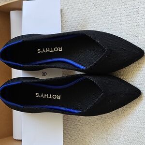 Authentic Rothy’s The Point Ballet Shoes Womens Size 7 Black Solid Slip On